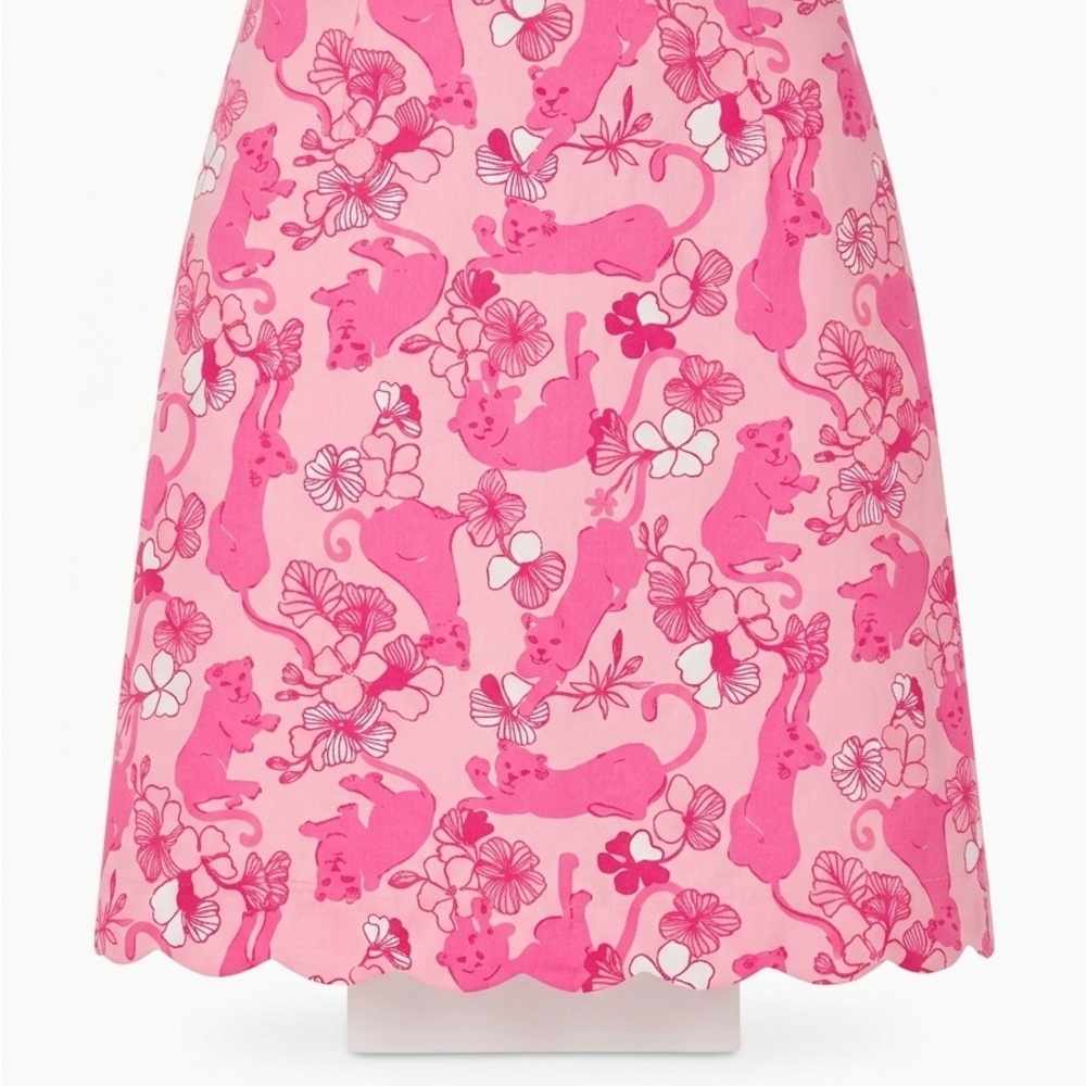 LILLY PULITZER Pink Grrranium Print Mini Skirt, size 10 - Picture 2 of 4